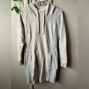 Athleta Gray Hooded Sweatshirt Dress